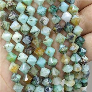 Natural Green Chrysocolla Bicone Beads B-Grade, approx 8mm [GB21066]