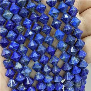 Natural Blue Lapis Lazuli Bicone Beads, approx 8mm [GB21070]