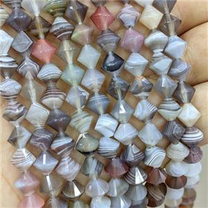 Natural Botswana Agate Beads Bicone, approx 8mm [GB21076]