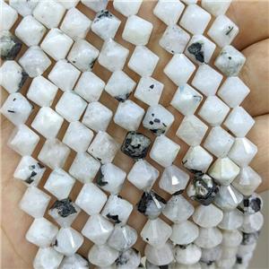 Natural White Moonstone Bicone Beads, approx 8mm [GB21078]