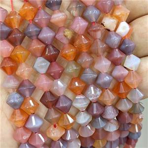 Natural Red Botswana Agate Bicone Beads, approx 8mm [GB21079]