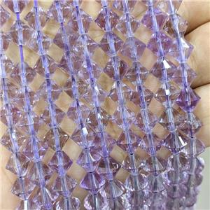 Natural Amethyst Bicone Beads Lt.Purple, approx 8mm [GB21085]