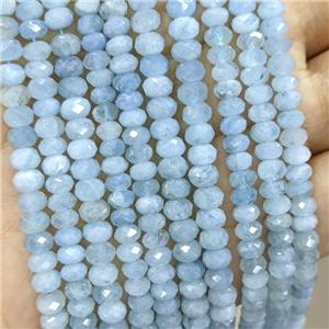 Natural Blue Aquamarine Beads Faceted Rondelle, approx 5.5mm [GB21090]