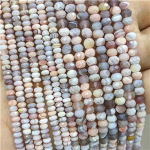 Natural Pink Botswana Agate Beads Faceted Rondelle, approx 4mm [GB21091-4MM]