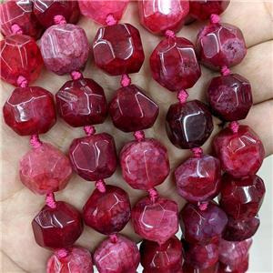 Natural Agate Nugget Beads Red Dye Faceted Freeform, approx 15-16mm [GB21101]