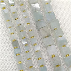 Natural Aquamarine Beads Cube Lt.Blue, approx 4-6mm [GB21105-5MM]