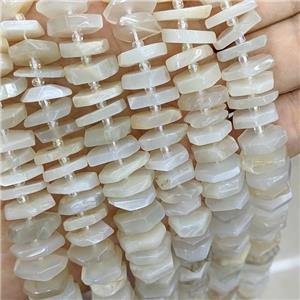 Natural White Moonstone Heishi Spacer Beads, approx 13-15mm [GB21119]