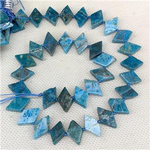 Natural Blue Apatite Rhombus Beads, approx 10-18mm [GB21131]