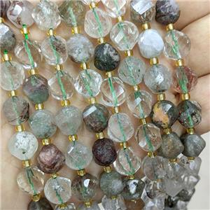Natural Chlorite Quartz Twist Beads S-Shape Faceted, approx 9-10mm [GB21176]