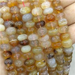 Natural Agate Beads Smooth Rondelle, approx 8-12mm [GB21191]