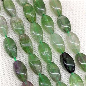 Natural Green Fluorite Twist Beads, approx 8-16mm [GB21207]