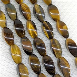 Natural Tiger Eye Stone Twist Beads, approx 8-16mm [GB21217]