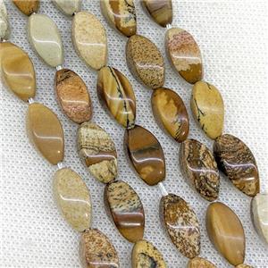 Natural Picture Jasper Twist Beads, approx 8-16mm [GB21218]