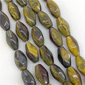 Natural Iron Tiger Eye Stone Rice Beads Faceted, approx 10-20mm [GB21232]