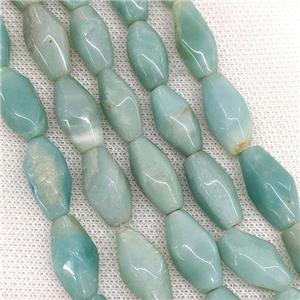 Natural Chinese Amazonite Beads Blue Faceted Rice, approx 10-20mm [GB21235]