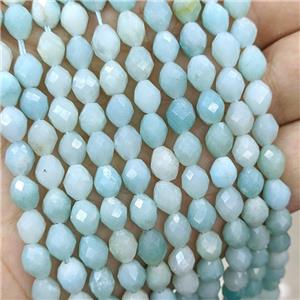 Natural Chinese Blue Amazonite Beads Faceted Rice, approx 5-7mm [GB21251]