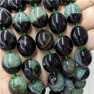 Natural Druzy Agate Barrel Beads Green Dye, approx 18-19mm [GB21264]