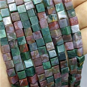 Natural Indian Agate Cube Beads, approx 6mm [GB21272]