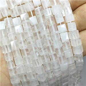 Natural Clear Quartz Cube Beads, approx 6mm [GB21280]