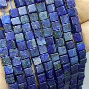 Natural lapis Lazuli Cube Beads Blue, approx 6mm [GB21296]