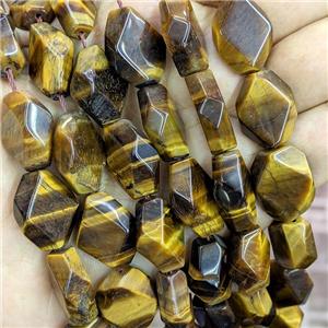 Natural Tiger Eye Stone Beads Faceted Rhombus, approx 15-20mm [GB21301]