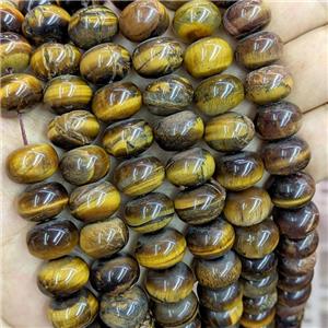 Natural Tiger Eye Stone Beads Smooth Rondelle, approx 10-14mm [GB21302]