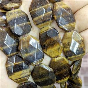 Natural Tiger Eye Stone Silce Beads Faceted, approx 20-28mm [GB21304]