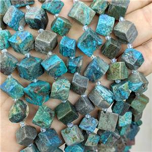 Natural Blue Azurite Cube Beads Corner-Drilled, approx 8-10mm [GB21315]