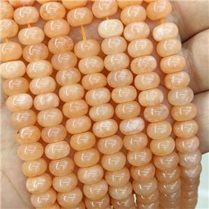 Peach Jade Rondelle Beads Smooth Dye, approx 8mm [GB21350]