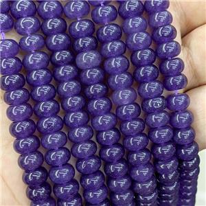 Purple Jade Beads Dye Smooth Rondelle, approx 8mm [GB21351]