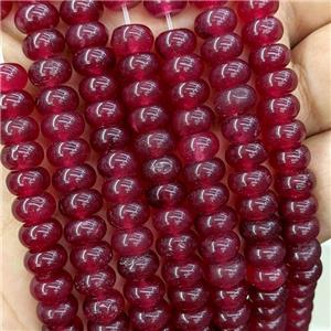 Red Jade Beads Smooth Rondelle Dye, approx 8mm [GB21354]