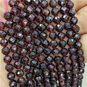 Natural Garnet Beads DarkRed Faceted Round, approx 6mm [GB21362]