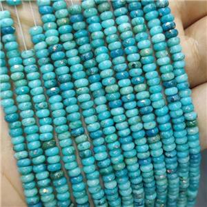 Natural Marble Beads Pave Gold Foil Smooth Rondelle Blue Dye , approx 4mm [GB21363]