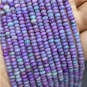 Natural Marble Beads Pave Gold Foil Smooth Rondelle Lavender Dye , approx 4mm [GB21366]