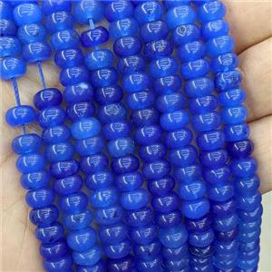 Blue Jade Rondelle Beads Smooth Dye, approx 8mm [GB21390]