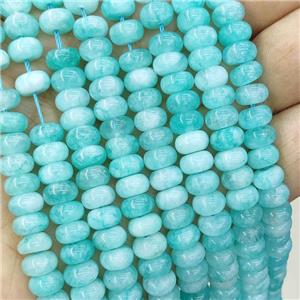 Green Jade Rondelle Beads Smooth Dye, approx 8mm [GB21392]