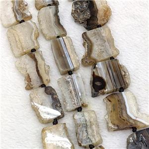 Natural Druzy Agate Slice Beads Freeform, approx 15-30mm [GB21398]