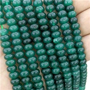 Natural Jade Rondelle Beads Smooth Green Dye, approx 8mm [GB21401]