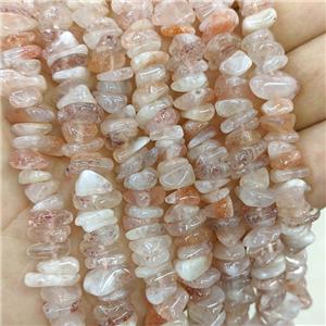 Natural Strawberry Quartz Chips Beads Golden Spot Freeform, approx 7-11mm [GB21407]