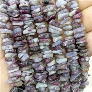 Natural Plum Blossom Tourmaline Chips Beads Freeform Purple, approx 7-11mm [GB21420]
