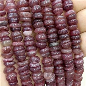 Natural Strawberry Quartz Chips Beads Pink Heat Freeform, approx 7-11mm [GB21422]