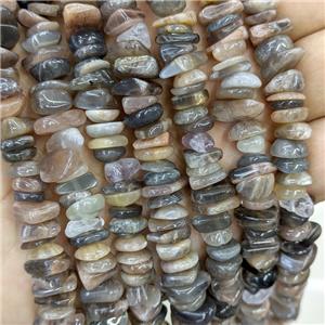 Natural Black Sunstone Chips Beads Freeform, approx 7-11mm [GB21423]