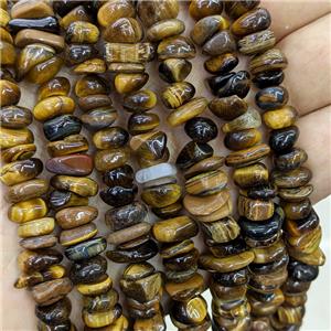 Natural Tiger Eye Stone Chips Beads Freeform, approx 7-11mm [GB21442]