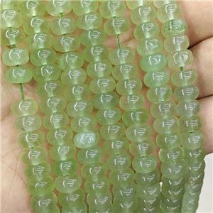 Natural Jade Beads Green Dye Smooth Rondelle, approx 8mm [GB21458]