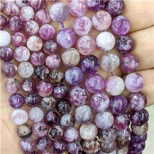 Natural Purple Lepidolite Round Beads Smooth, approx 9mm [GB21460-9MM]
