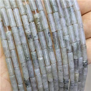 Natural Labradorite Tube Beads, approx 4x13mm [GB21482]