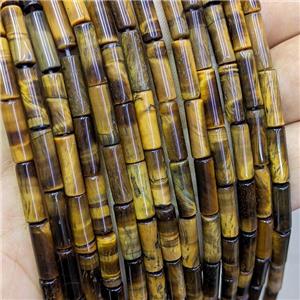 Natural Tiger Eye Stone Tube Beads, approx 4x13mm [GB21499]