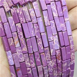 Purple Synthetic Imperial Jasper Cuboid Beads, approx 4x13mm [GB21500]