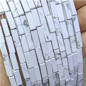Natural White Howlite Tuquoise Cuboid Beads, approx 4x13mm [GB21510]
