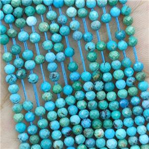 Natural Chinese Hubei Turquoise Beads Faceted Round Blue, approx 3mm [GB21522]